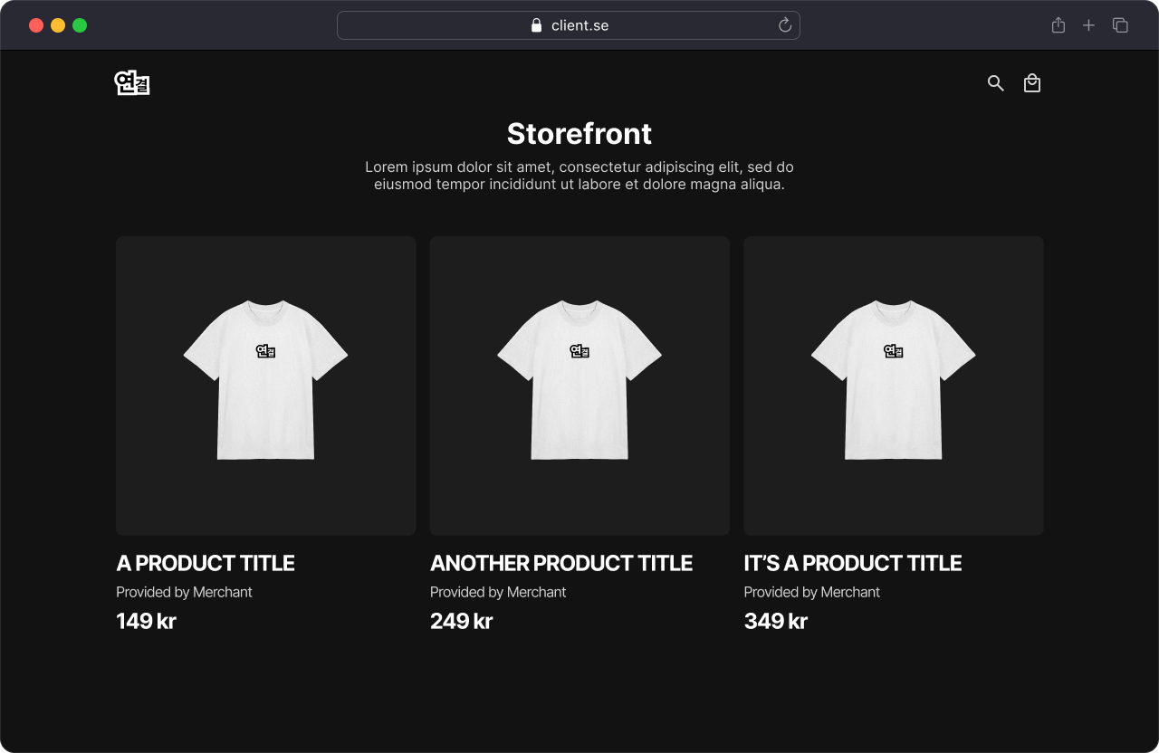Browsing products in the storefront.